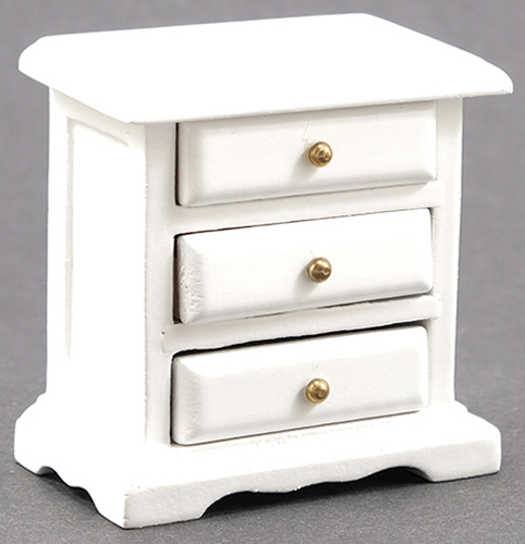 Dollhouse Miniature Night Stand, White